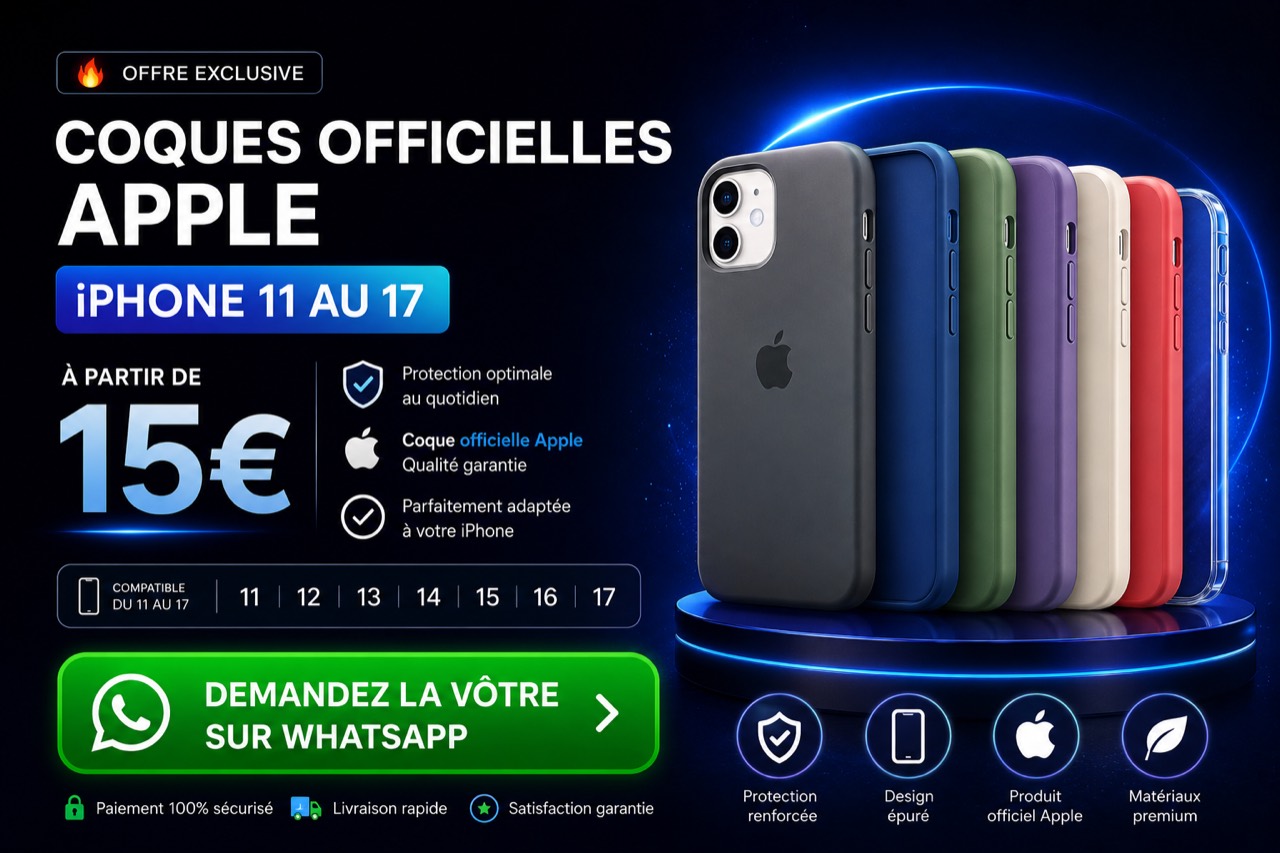 Coques officielles Apple iPhone 11 au 17 à partir de 15 euros